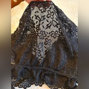 Chic Black Floral Lace set